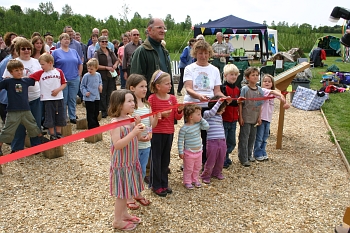 Cutting the ribbon