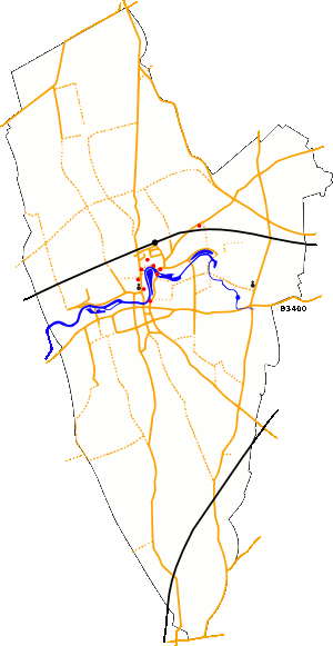 Map of the parish showing where 14-spot ladybirds were found