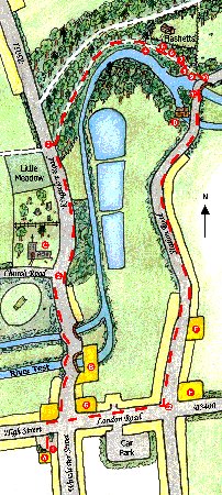 Map of Little Meadow and Flashetts nature trail